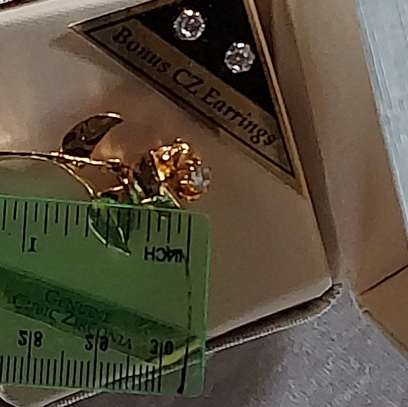 S240 Cubic Zirconia Rose Pin & Stud Earring Boxed Set - Picture 7 of 8